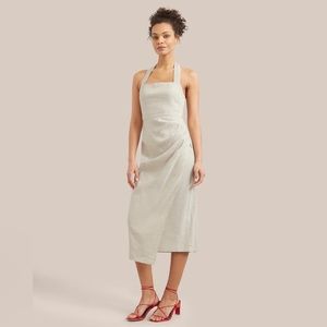 Modern Citizen Mira Square-neck halter midi wrap dress